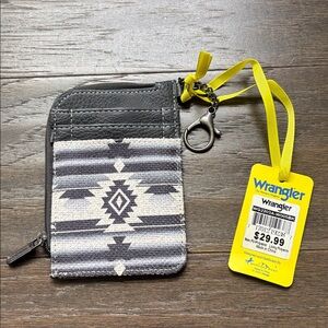 Wrangler By Montana West zipper top,coin,3 card holder,clasp hook/key chain,slim